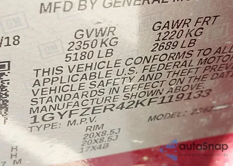 2019 Cadillac Xt4 Sport from USA, damaged, VIN 1GYFZER42KF119133